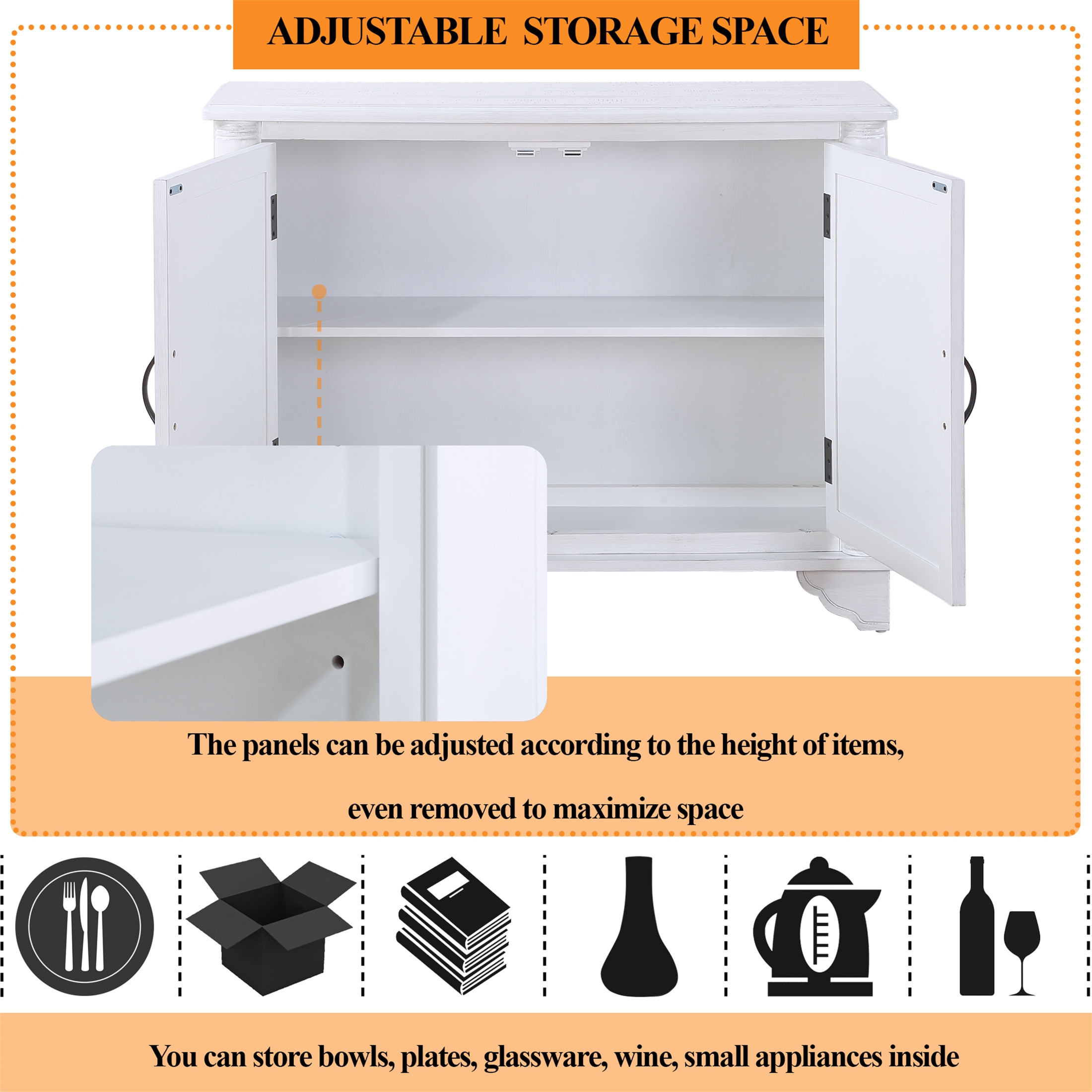 40" Console Table with Storage Shelf