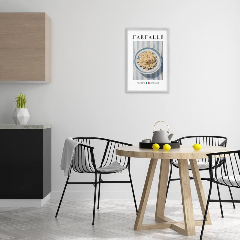Stupell Traditional Farafalle Pasta Framed Giclee Art Design By Andreas Magnusson