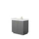 Option Dark Gray, Gold Trim, White Quartz Top