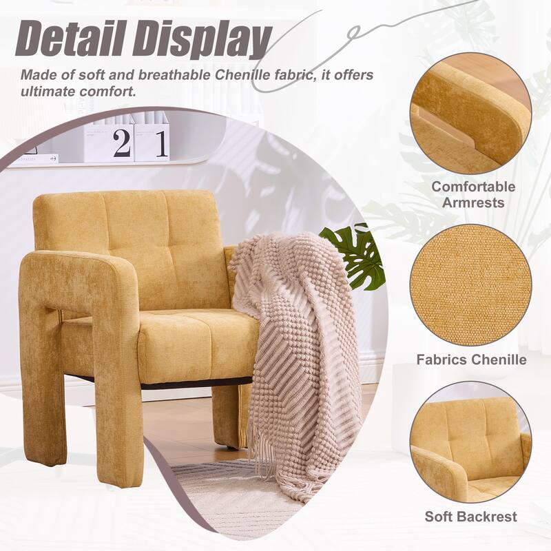 Modern Minimalist Casual Single Armchair Living Room, Bedroom, Upholstered Chair, Comfortable Padded Armchair