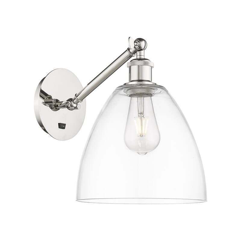 Innovations Lighting Endless Possibilities Ballston - Bristol - 1 Light 9" Adjustable Sconce - Arm Adjusts Up and Down - Clear/Polished Nickel