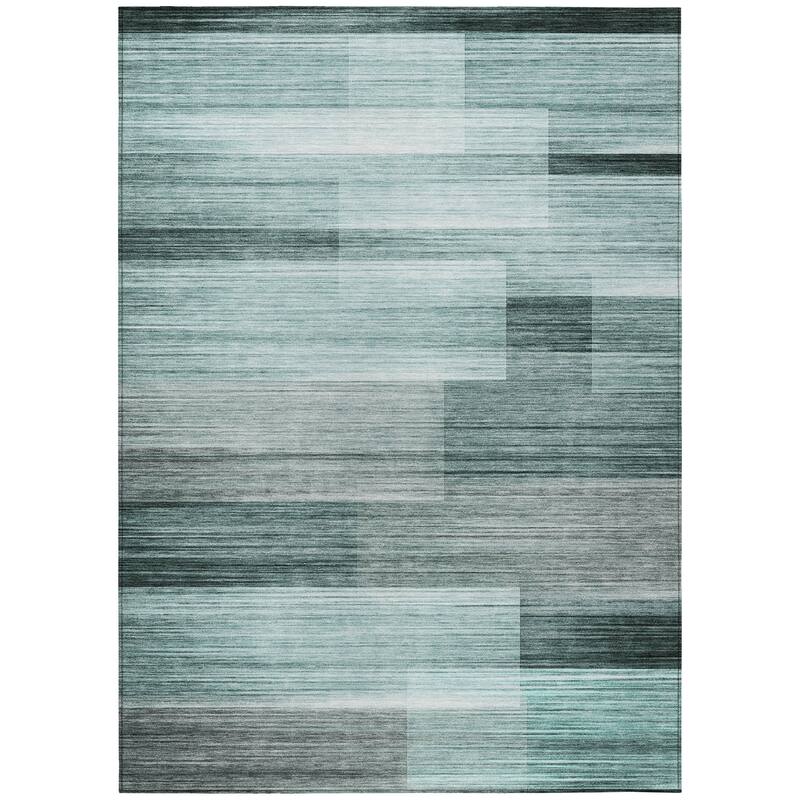 HomeRoots Striped Transitional Rectangle Outdoor Rug