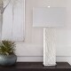 preview thumbnail 8 of 7, Uttermost Pillar White Marble Table Lamp