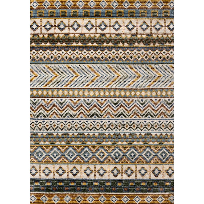 HomeRoots Tribal Modern Rectangle Area Rug - 5' X 8'