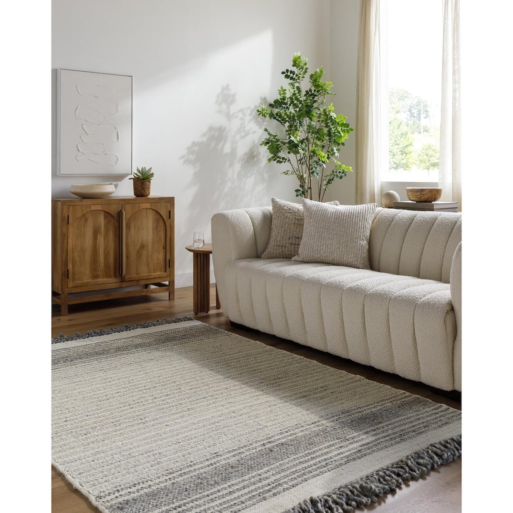 Coby Casual Solid Color Wool Area Rug