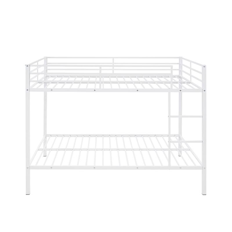 Heavy Duty Metal Bunk Bed, Built-In Ladder, Safety Rails, No Boxspring