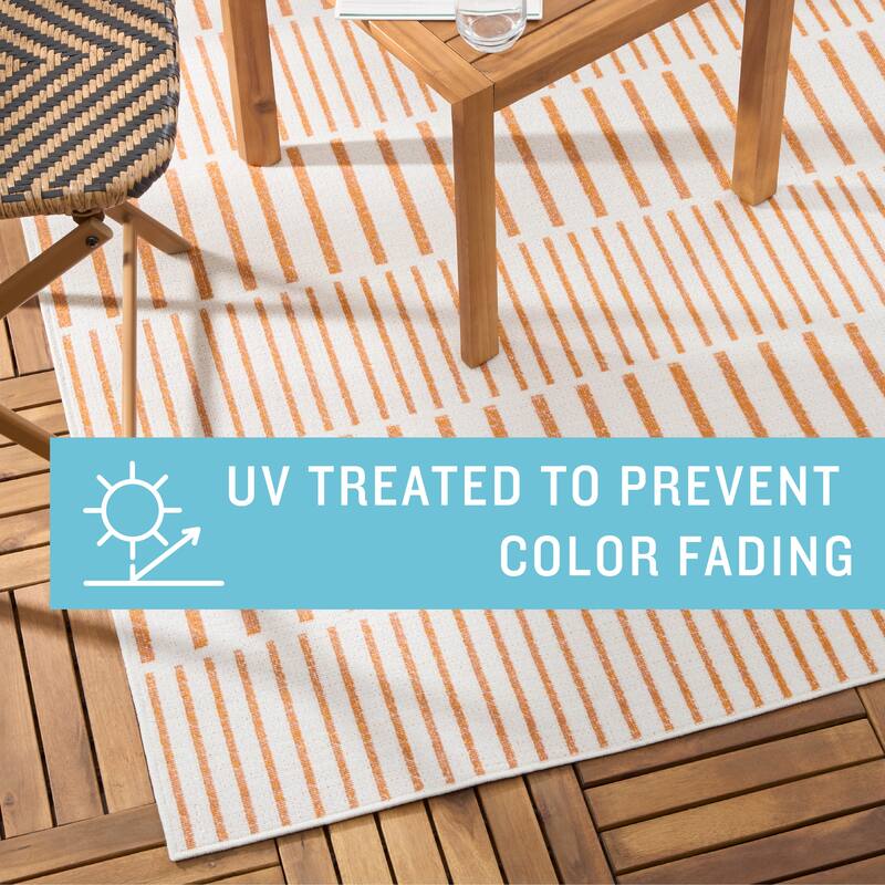 TOMMY BAHAMA Poolside Offset Stripe Indoor Outdoor Area Rug, Stripe Modern Design, UV Fade Resistant