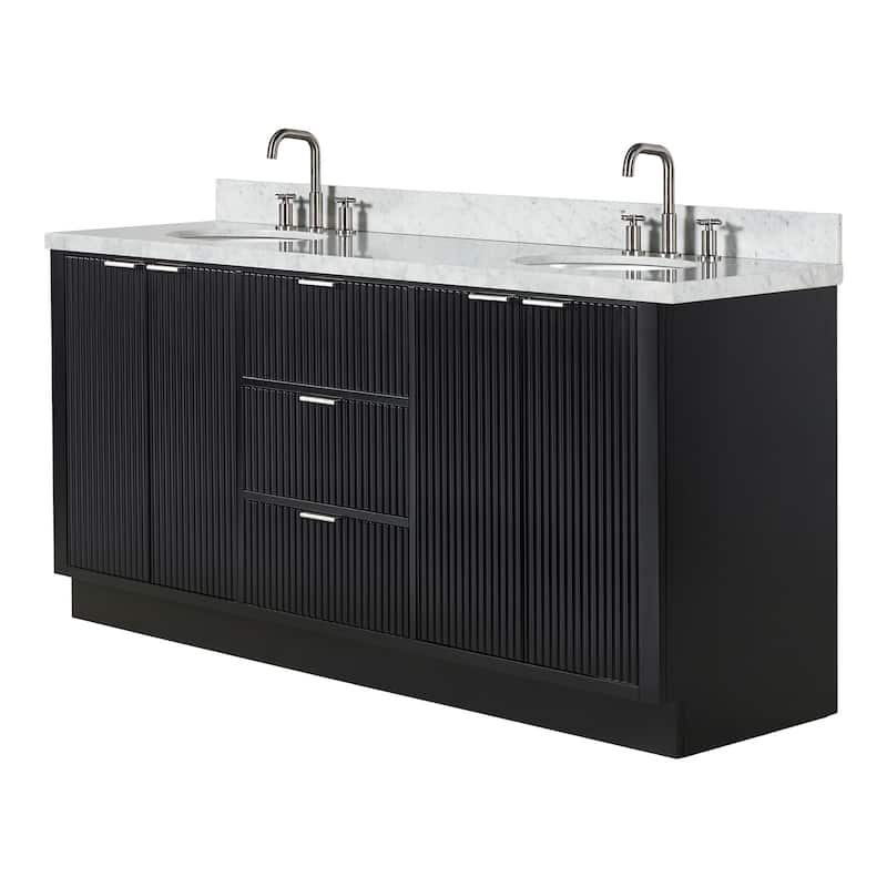 Ariel P73DCWOVO Milan 73" Free Standing Double Basin Vanity Set with