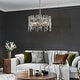 preview thumbnail 12 of 12, Alegate Modern Glam 3-Light Gold Drum Chandelier Glass Pendant for Dining Room