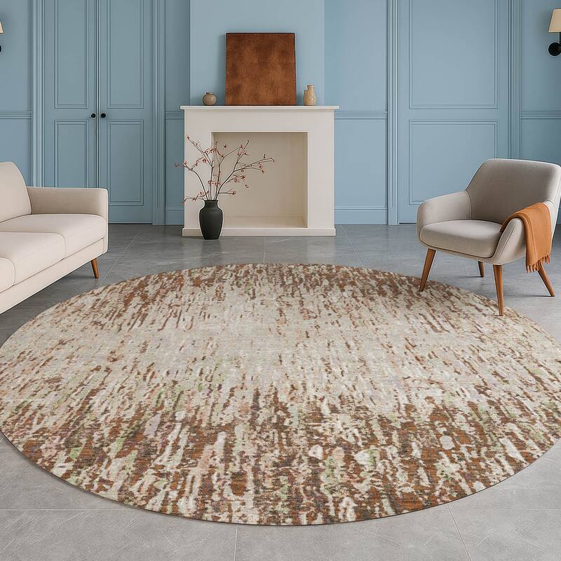 Machine Washable Indoor/ Outdoor Abstract Moxy Chantille Rug