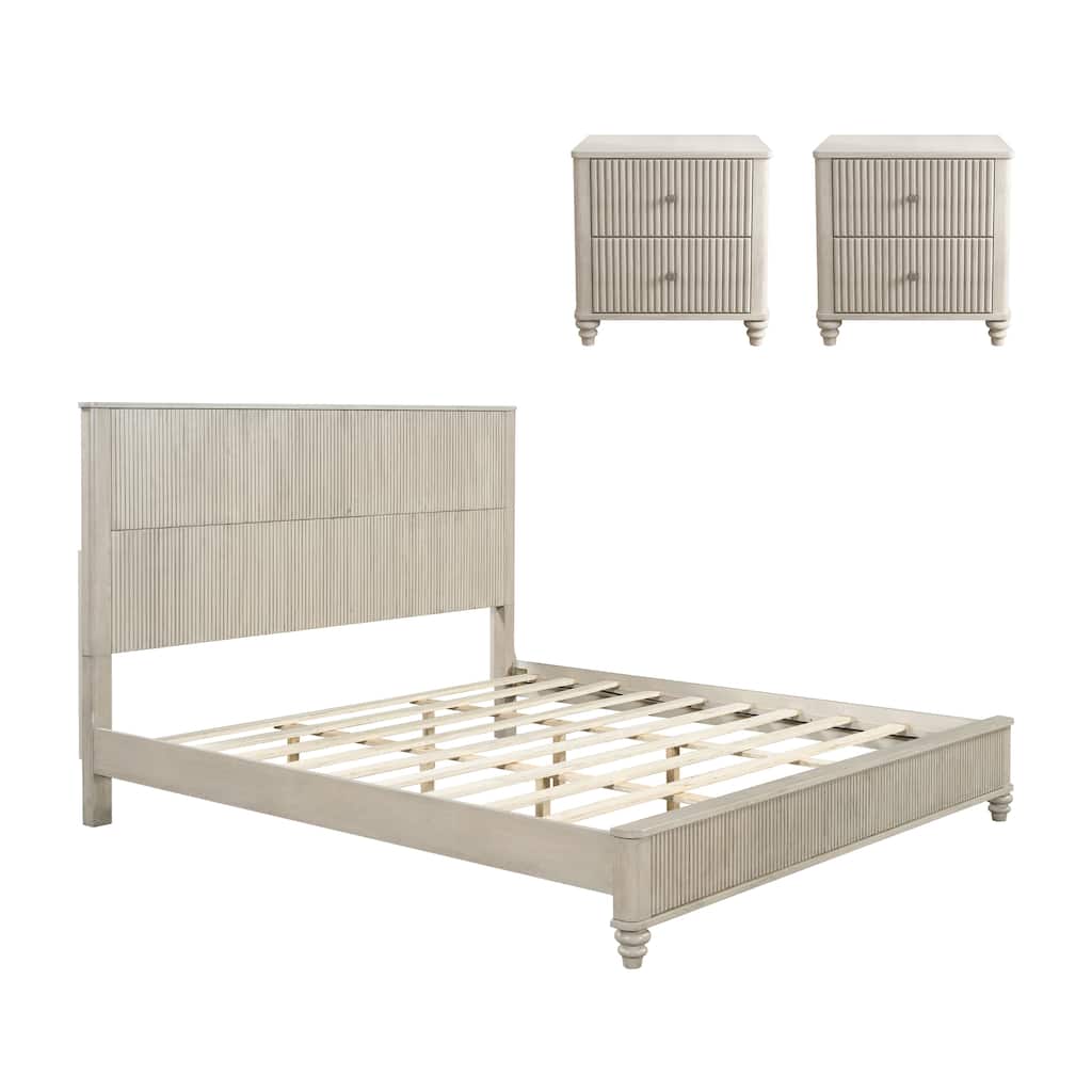 3-Piece Bedroom set with a King Size Bed and 2 Nightstands
