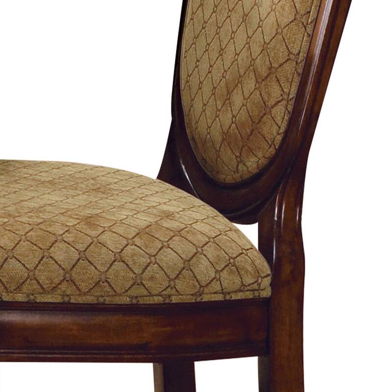 Beige and Espresso Solid Back Counter Height Stools (Set of 2)