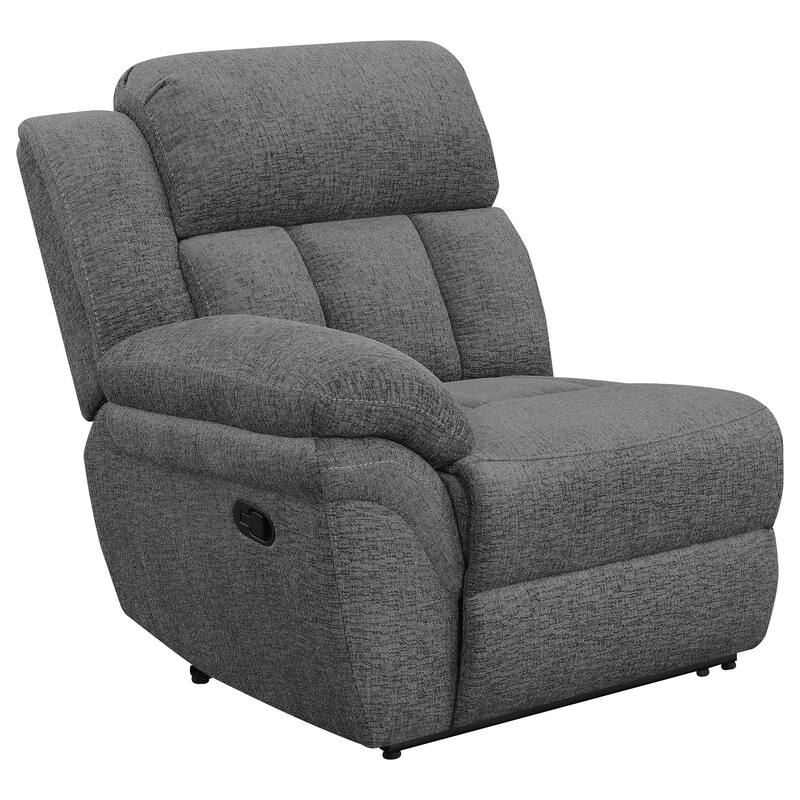 Bahrain Transitional Fabric Upholstered Tufted Back Power Sofa Charcoal