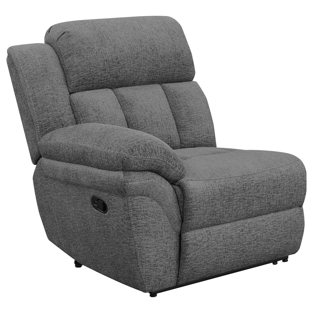 Bahrain Transitional Fabric Upholstered Tufted Back Power Sofa Charcoal