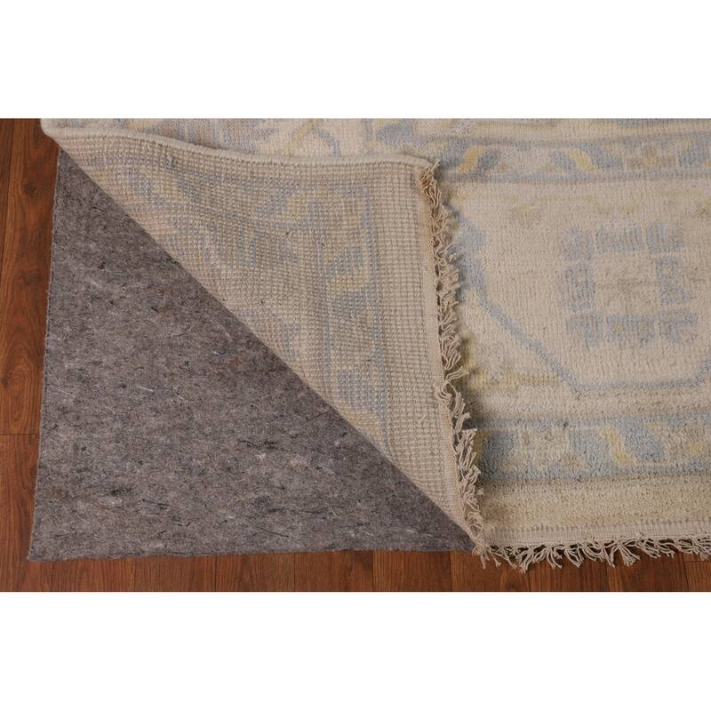 Earth Tone Oushak Area Rug Hand-Knotted Wool Carpet - 8'0" x 9'10"