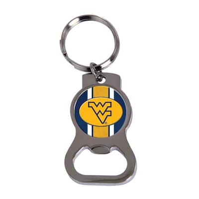NCAA West Virginia Silver-Tone Bottle Opener Key Ring By Rico Industries