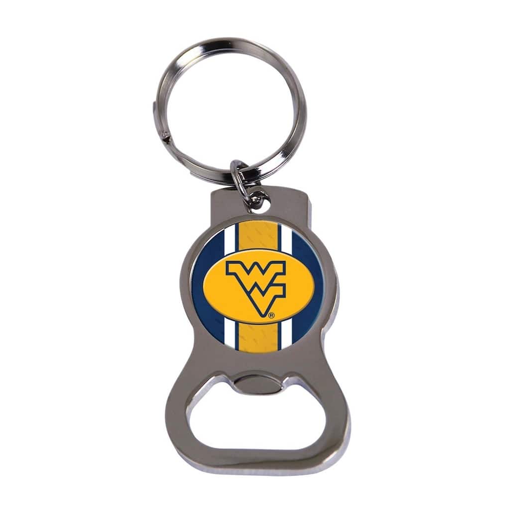 NCAA West Virginia Silver-Tone Bottle Opener Key Ring By Rico Industries