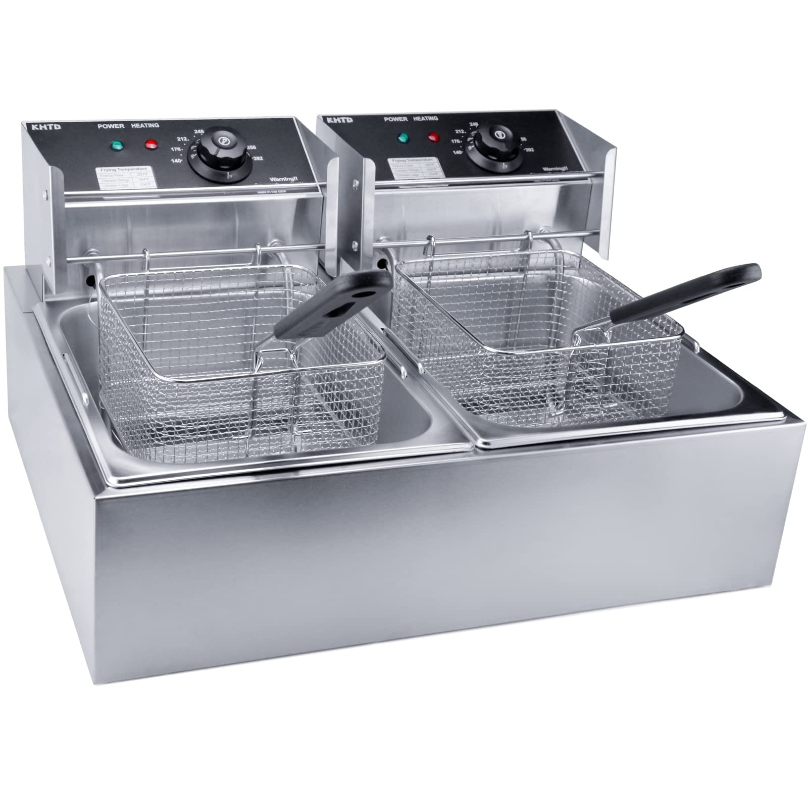 Electric deep fryer 12l 5000w deep fryer with deals basket stainless steel double cylinder oil fryer cooking equipment