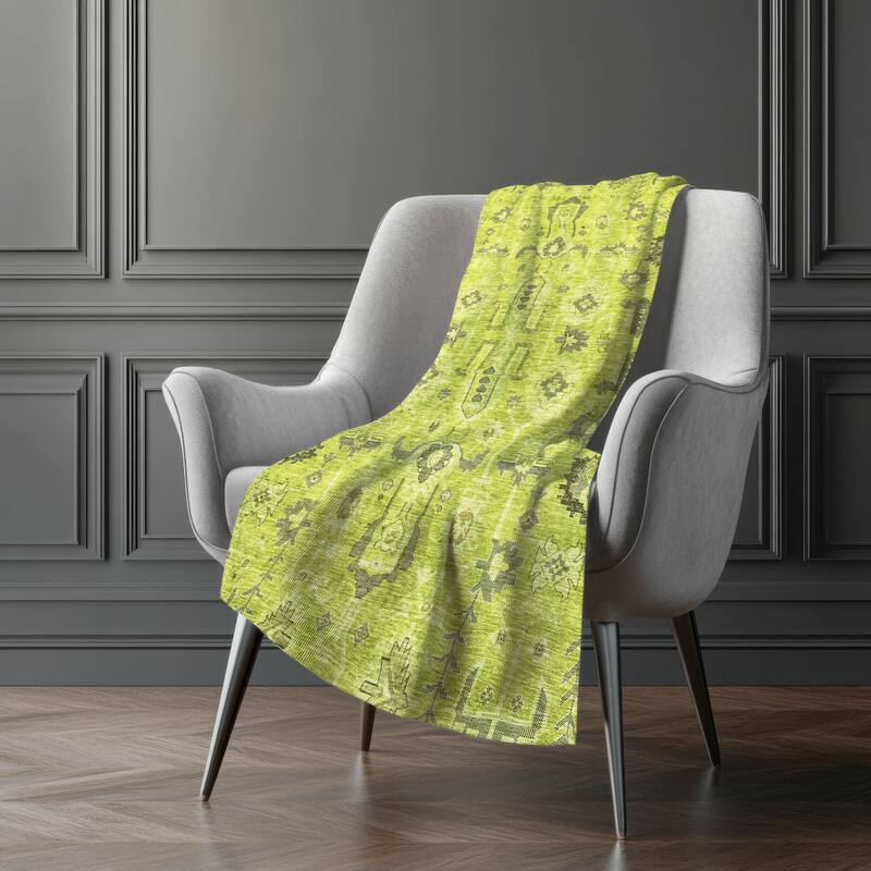 Premium Machine Washable Boho Global Sherpa Throw Blanket