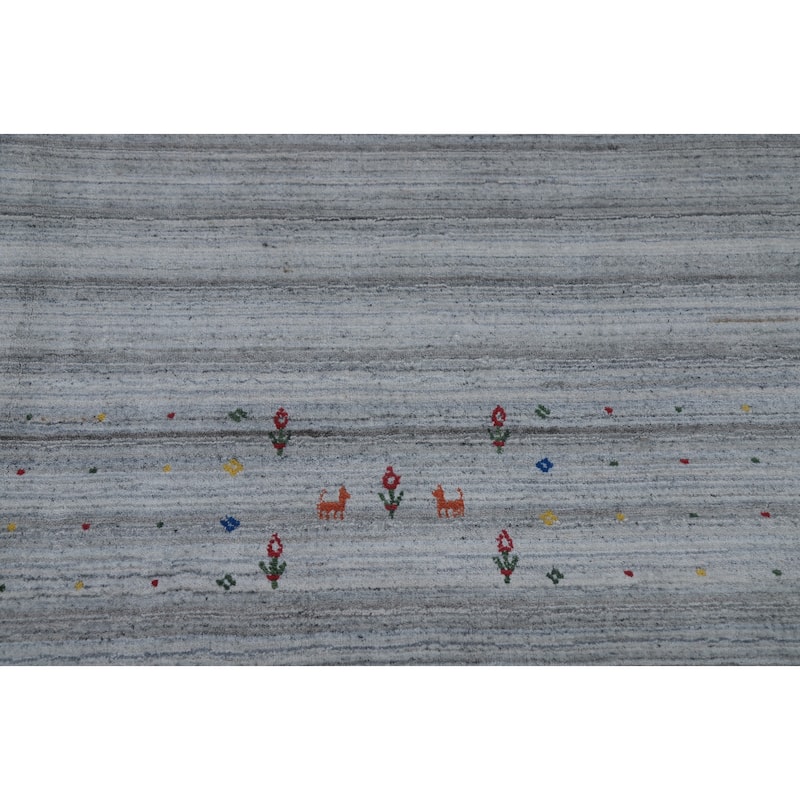 Hand Knotted Oriental 100% Wool Carpet Tribal Tribal Greys & Charcoal Gabbeh Area Rug - 10' 0'' X 8' 7''