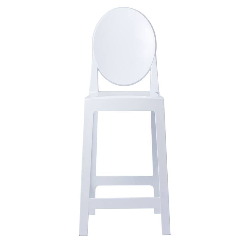 25" Seat Height With Back Modern Plastic Side Bar Counter Stool Accent Armless Crystal Home Office