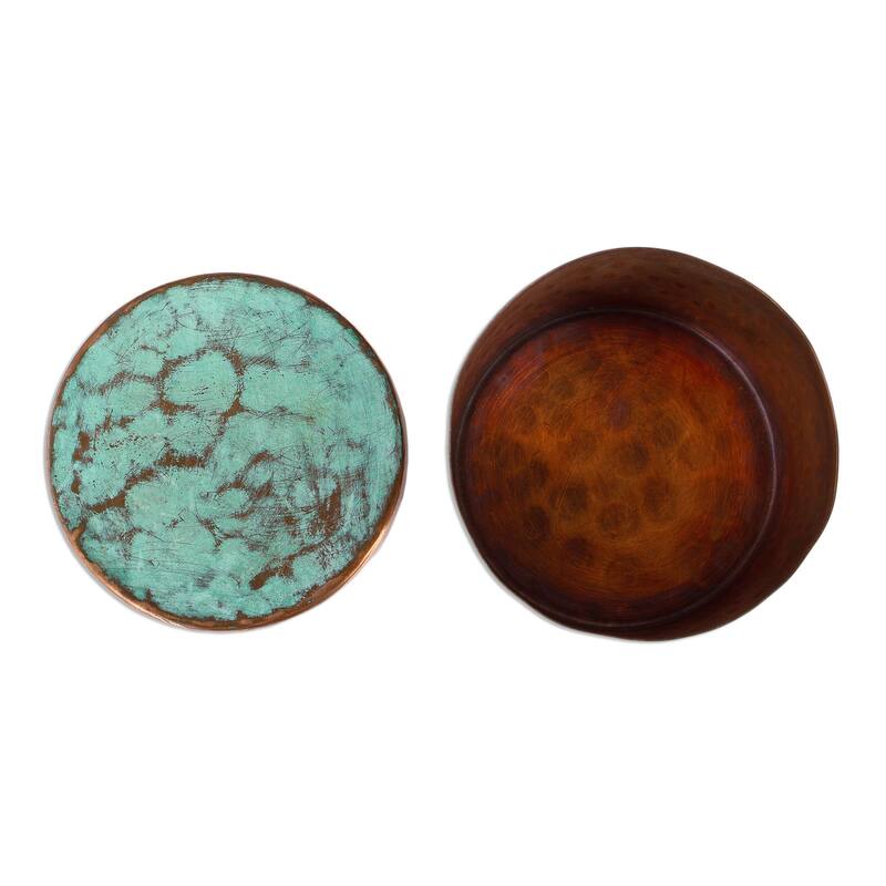 Novica Handmade Antique Patina Copper Keepsake Box