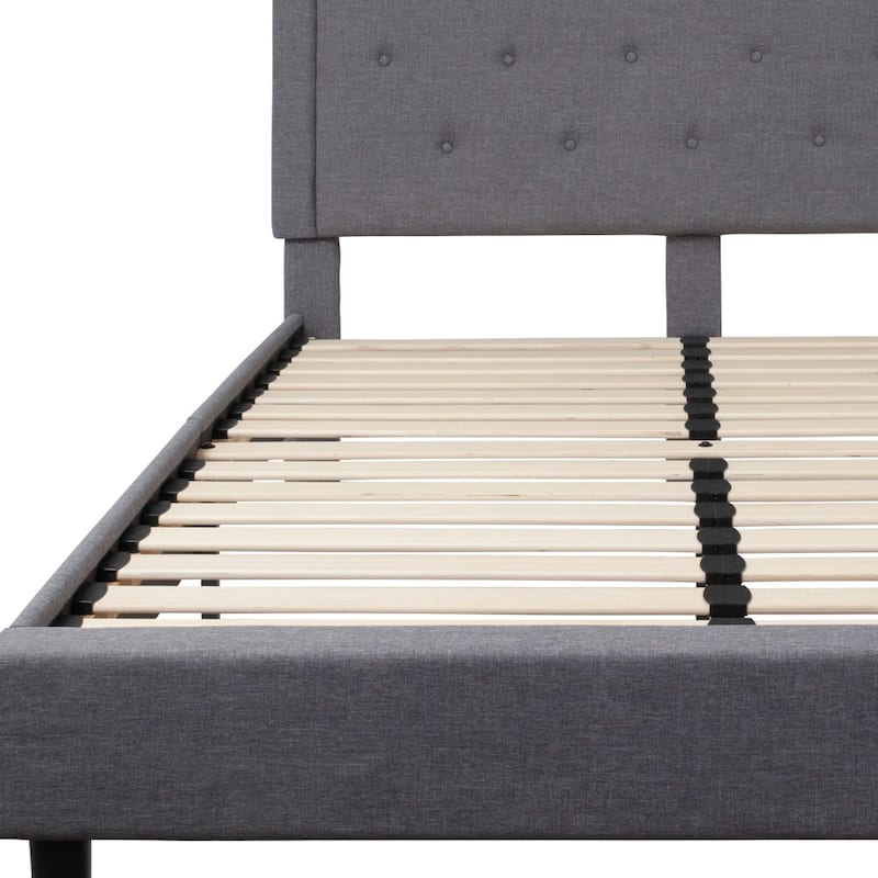Panel Tufted Upholstered Platform Bed