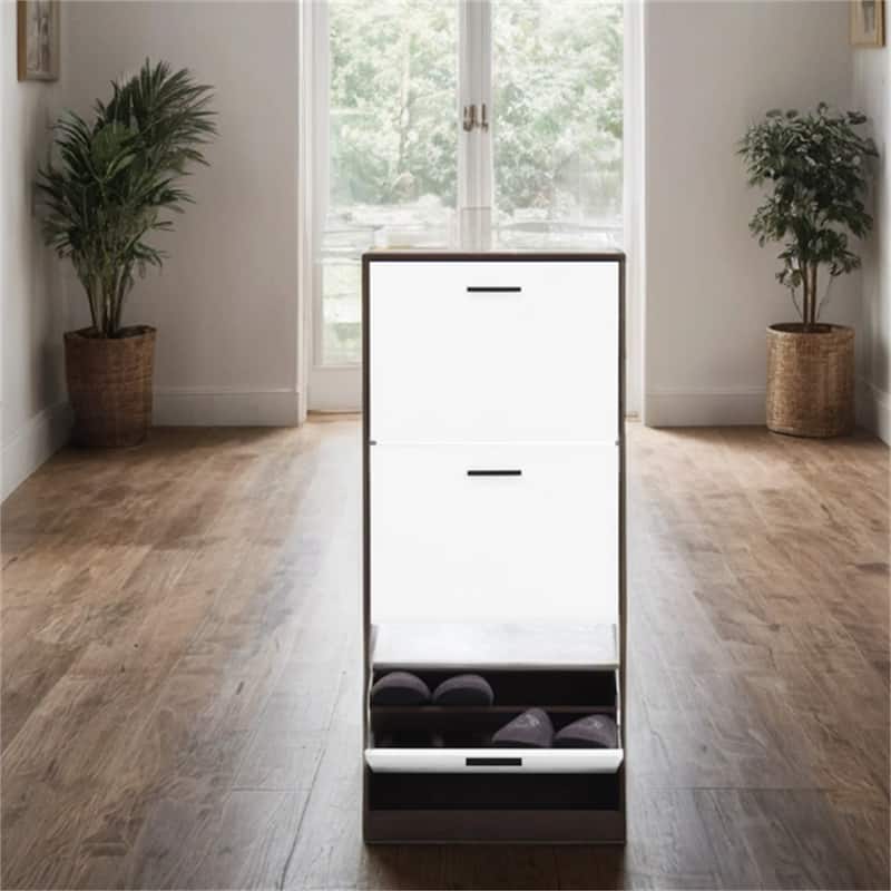 Freestanding Shoe Storage Cabinet with Panel Flip Drawers for Entryway