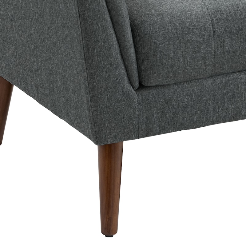 Modern Linen Accent Chair Tufted Armchair