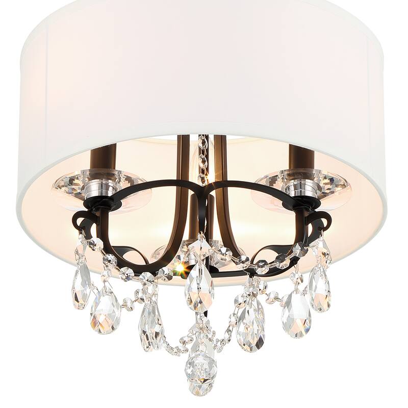 Othello 3 Light Matte Black Ceiling Mount - 14"W x 15"H
