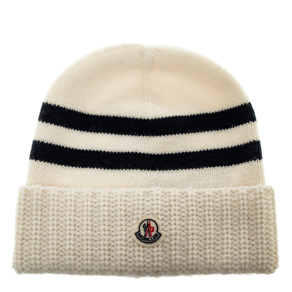 Moncler Cashmere Wool Striped Beanie