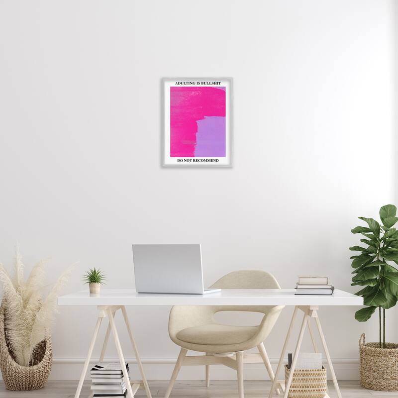 Stupell Adulting Do Not Recommend Framed Giclee Art Design By House of Lulu