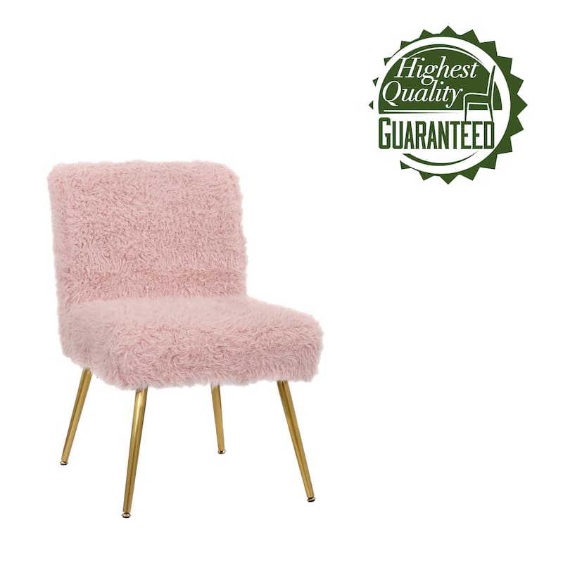 Porthos Home Gemma Dining Chairs, Plush Fabric, Gold Legs, Thick Seat
