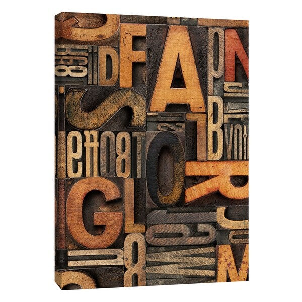 PTM Images 9-109135 PTM Canvas Collection 10" x 8" - "Vintage Letterpress A" Giclee Alphabet Art Print on Canvas
