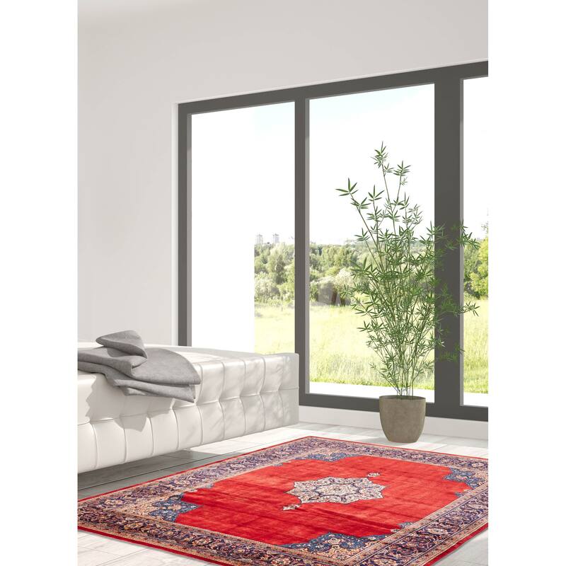 ECARPETGALLERY Hand-knotted Kayseri Red Wool Rug - 7'8 x 10'11