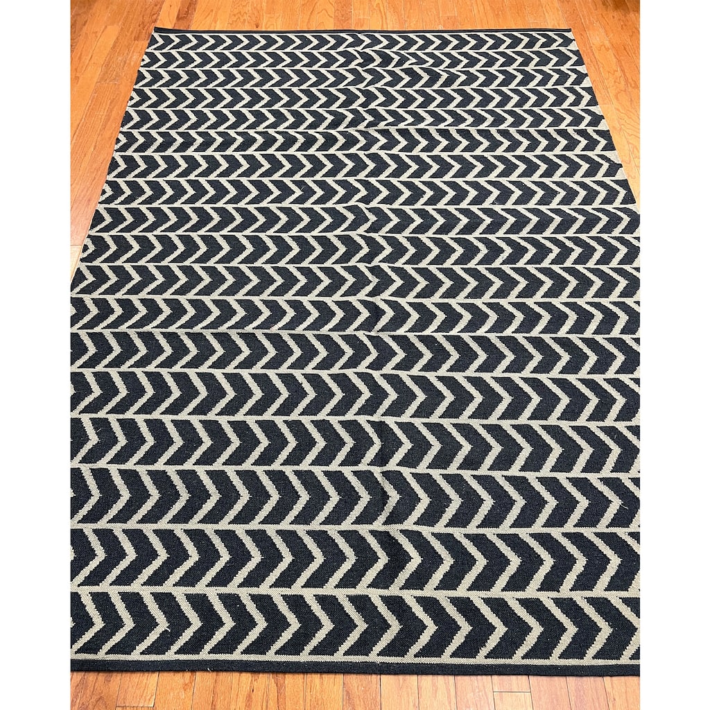 HERAT ORIENTAL Handmade Vegetable Dye Kilim Wool Rug - 5'10" x 8'