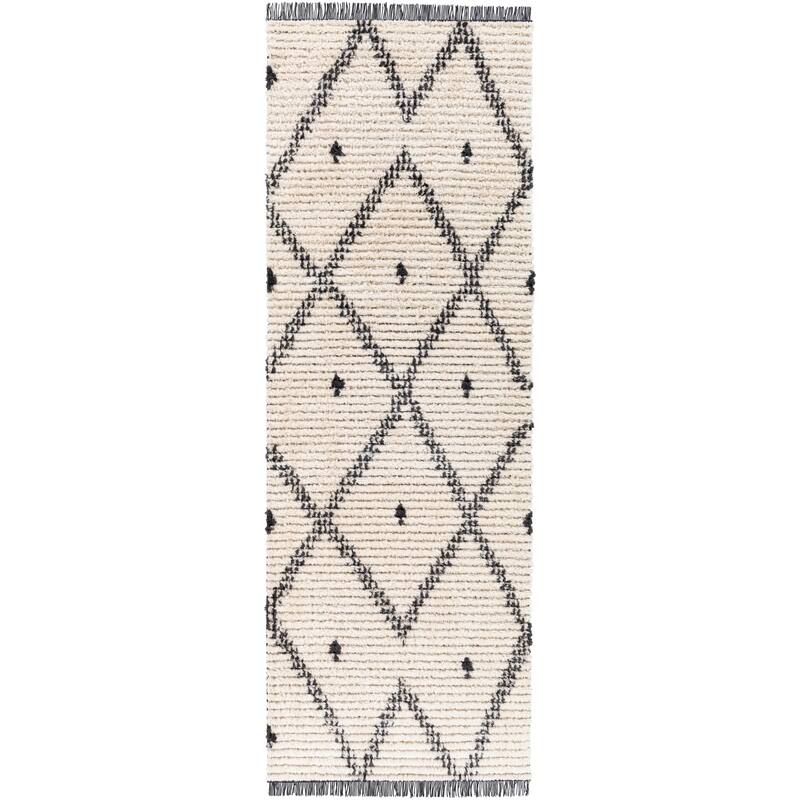 Livabliss Bohemian & Eclectic Enzo Diamond Area Rug - 2'7" x 7'3" - Cream