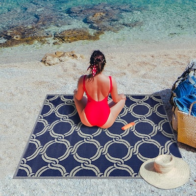 Mykonos Lightweight Reversible Recycled Plastic Outdoor Floor Mat/Rug