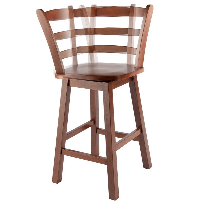 Scalera Ladder Back Swivel Seat Counter Stool, Walnut - N/A
