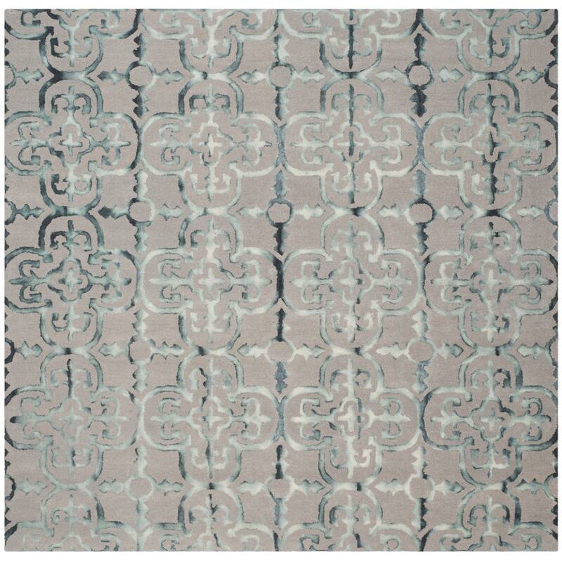SAFAVIEH Handmade Dip Dye Reintraut Watercolor Vintage Boho Wool - 7' x 7' Square - Grey/Charcoal - Square/Runner