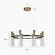 preview thumbnail 6 of 14, Modern LED 8-Light Wheel Black Gold Chandelier with Clear Acrylic Shades - Dia. 32.7" x H 13.3"