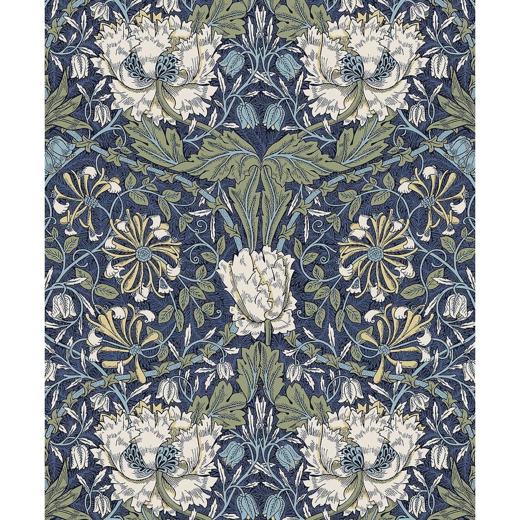 Seabrook Designs Ogee Flora Nonwoven Unpasted Wallpaper