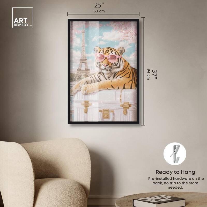 Tiger Luggage Paris Shadowbox by Art Remedy