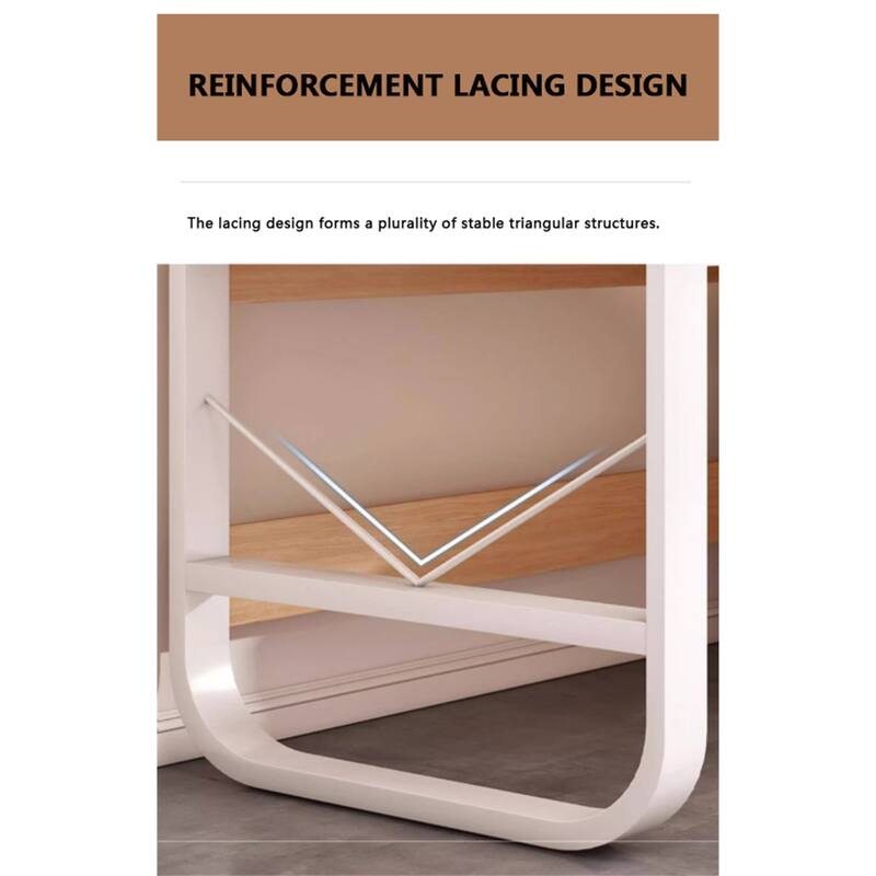 Modern Double Computer Desk with Perforated Line