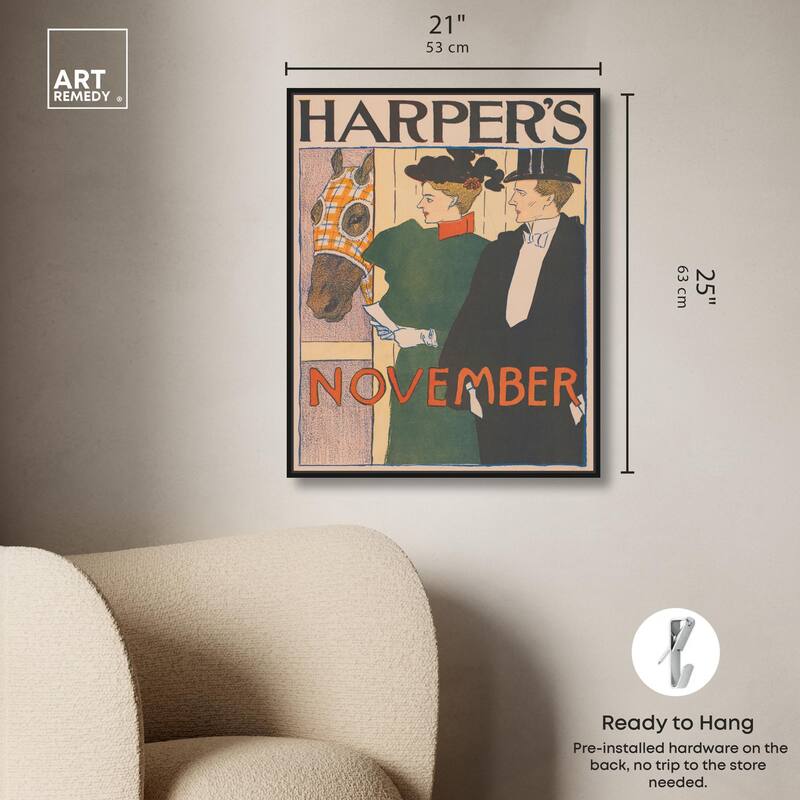 Harpers November 1895 Canvas by Art Remedy