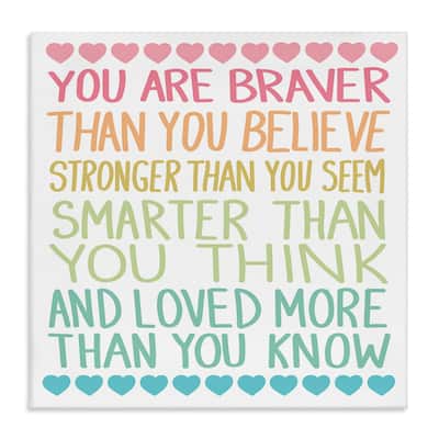 Stupell Rainbow Confidence Phrases Canvas Wall Art Design By Sweet Melody Designs