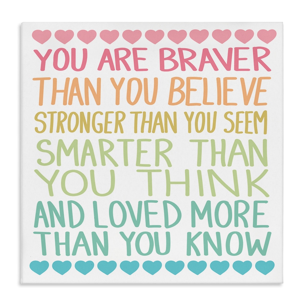 Stupell Rainbow Confidence Phrases Canvas Wall Art Design By Sweet Melody Designs