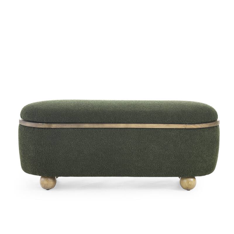 Storage Ottoman Bench, Upholstered End of Bed Ottoman Bench with Storage and Seating, Large Blanket Storage Bench for Foot Rest
