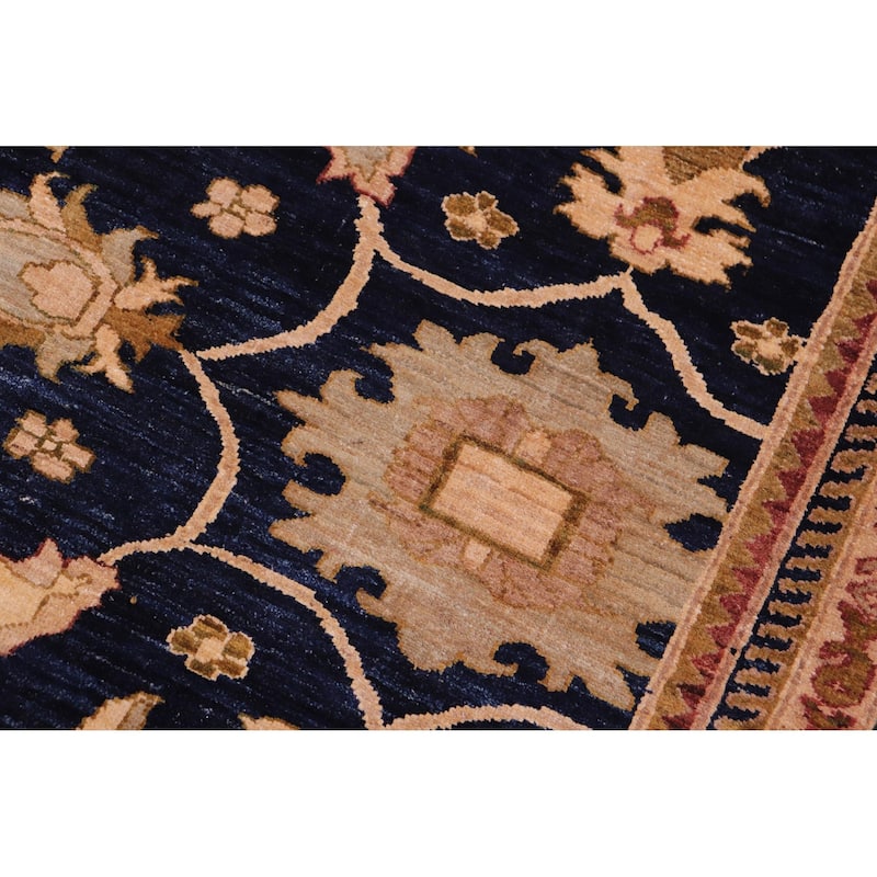 Bohemian Ziegler Tierra Blue Rust Hand-Knotted Wool Rug - 12'10'' x 15'10''