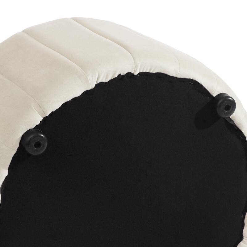 Modern Round Velvet Storage Ottoman Footrest Footstool